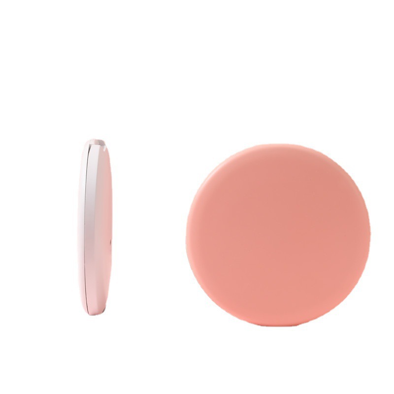 Mini LED luminous makeup mirror round portable folding small mirror with light Beauty Mirror printed logo