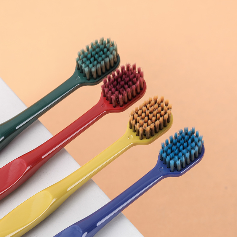 Shake Tone Same Wide Head Toothbrush Korean Macaron Couple Japanese Series 2 Pack Soft Hair Toothbrush Small Plate Couple Toothbrush