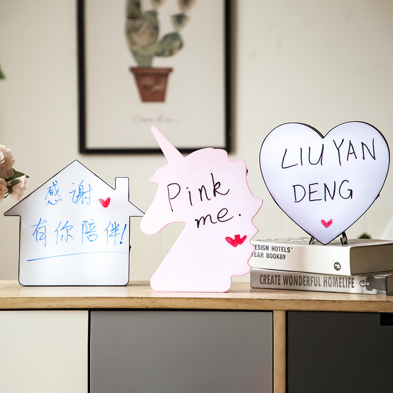 Q4 Oval Handwritten Wipe Message Cloud Light Box DIY Birthday Ceremony Room Scene Layout Props