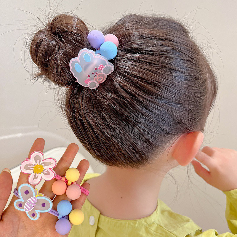 Korean Girl's Hair Ring Baby's Hair Rope Does Not Hit Hair Rope Little Girl's Pony Tail Hair Rope Children's High Elastic Rubber Tendons