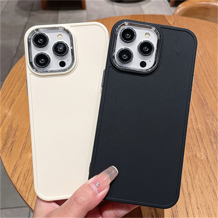 金屬相框適用於蘋果15PROMAX手機殼 iPhoneX/13PRO簡約純色保護套