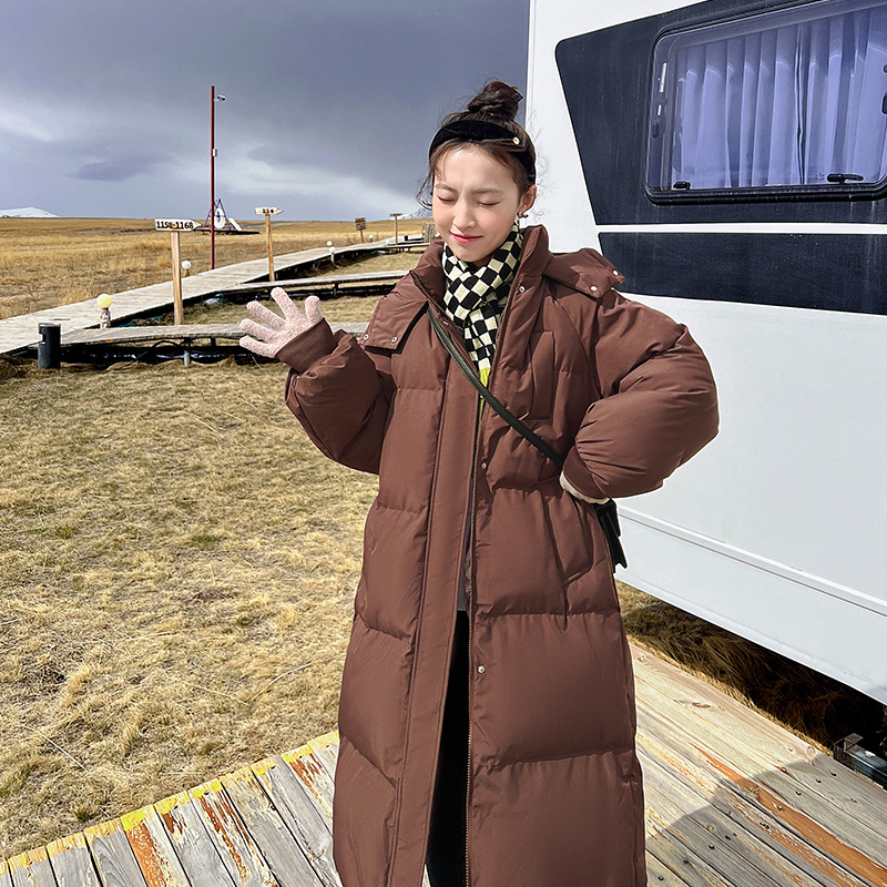 Thickened Down Cotton-padded Coat Women's Long Loose ins Hong Kong-style Bread Coat Cotton-padded Coat 2023 Winter New Cotton-padded Coat