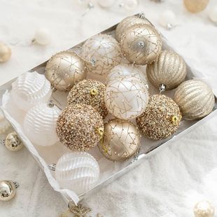 6/8cm Champagne Christmas ball colorful ball decoration hanging decoration window ceiling scene layout Christmas tree decoration ball