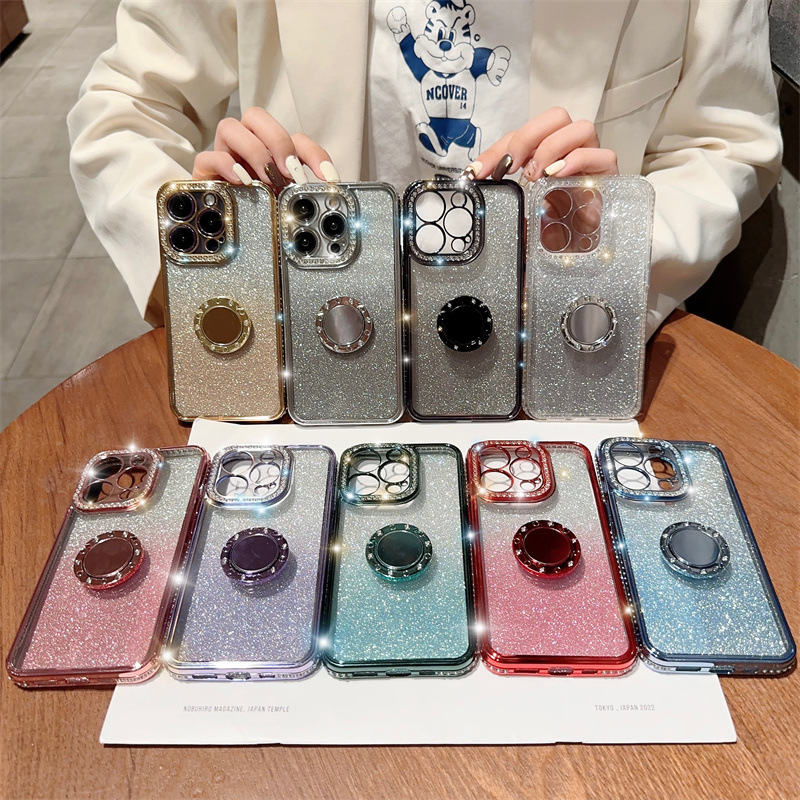 Rhinestone glitter Apple 14Promax goddess shell for iPhone13 all-inclusive lens magnetic ring mobile phone case