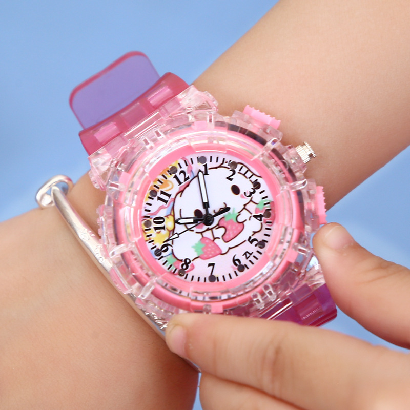 Children's Watch Cartoon Sanrio Kulomi Luminous Electronic Watch Women's Digital Pointer Quartz Watch for Primary and Secondary School Students
