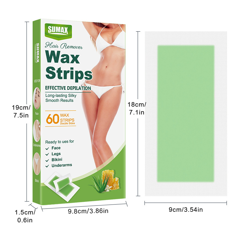 SUMAX cross-border export English packaging amazon temu explosions depilating wax paper combination of 60 pieces