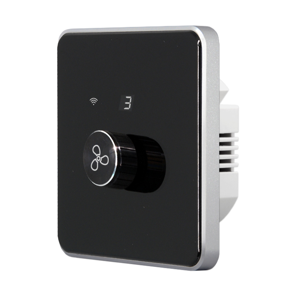 wifi knob fan switch graffiti smart fan switch tempered glass panel 5-speed variable speed real-time digital display