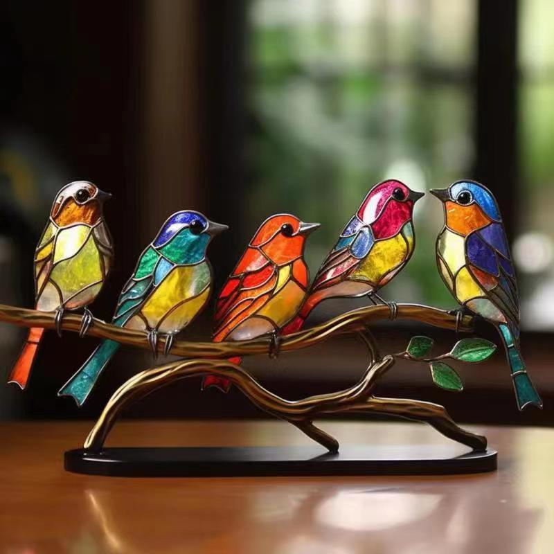 [Spot supply] 2023 new flowers bird ornaments home decoration metal creative color crafts
