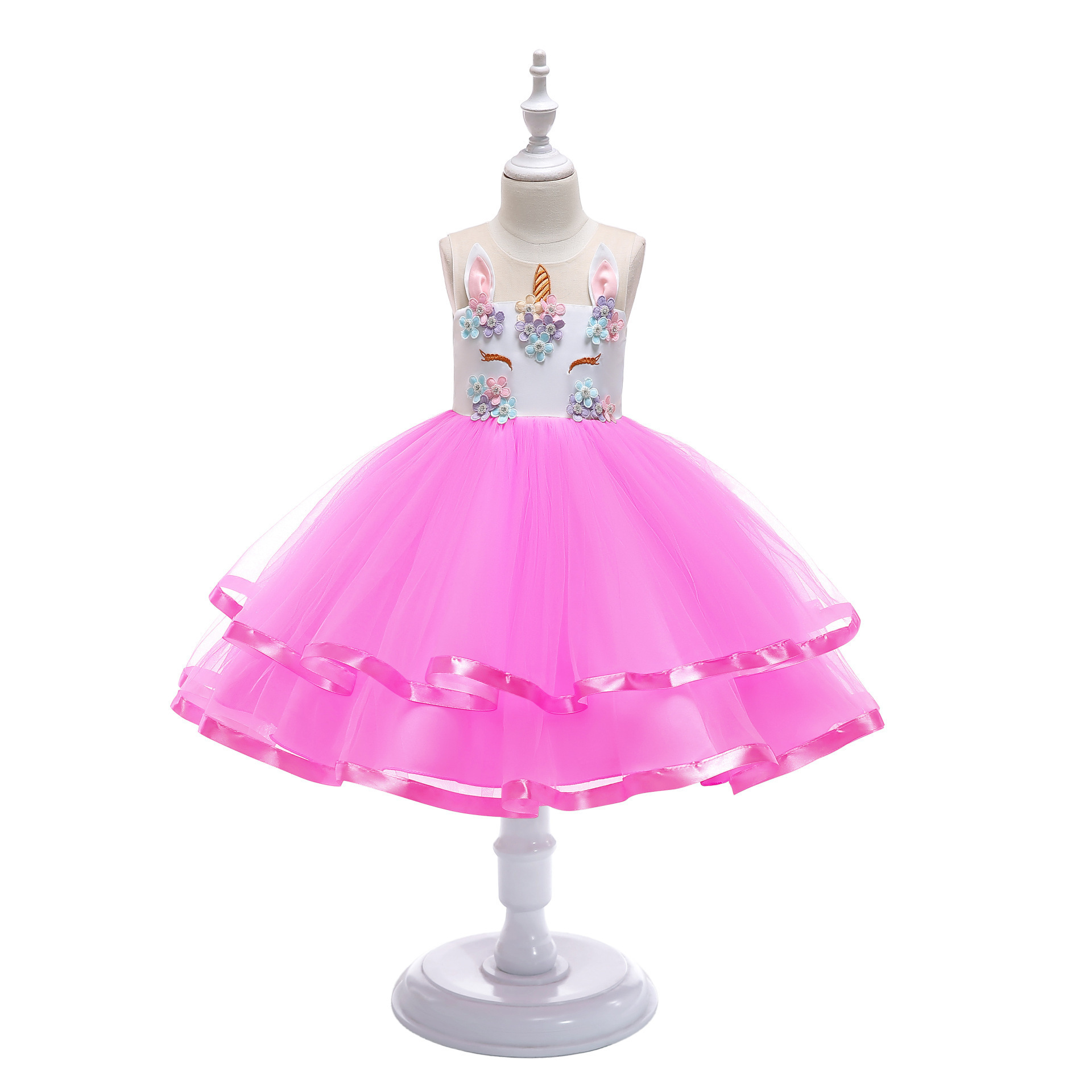 European and American Girls Halloween Princess Dress Lace Pontoon Dress Dress Children's Skirt Children's Wear Double-Layer Fairy Dress