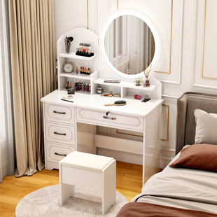 Dressing Table Bedroom Modern Simple Small Storage Cabinet Integrated Makeup Table Mirror Master Bedroom 2022 New European Style