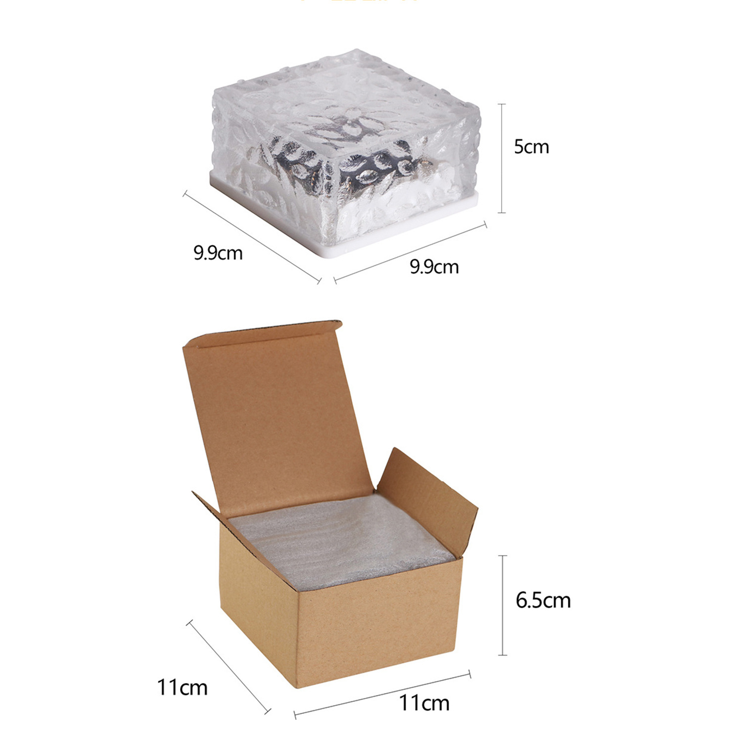 Cross-border hot sale solar underground lamp floor tile lamp outdoor ice Brick Lamp courtyard landscape lawn lamp garden decorative lamp