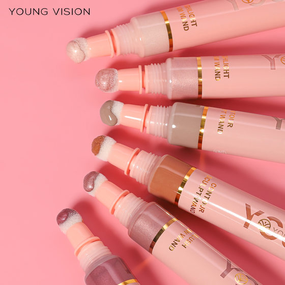 YOUNG VISION Liquid Air Cushion Blush High Glow Stick Pearlescent Delicate Blush Liquid Easy to Operate and Carry