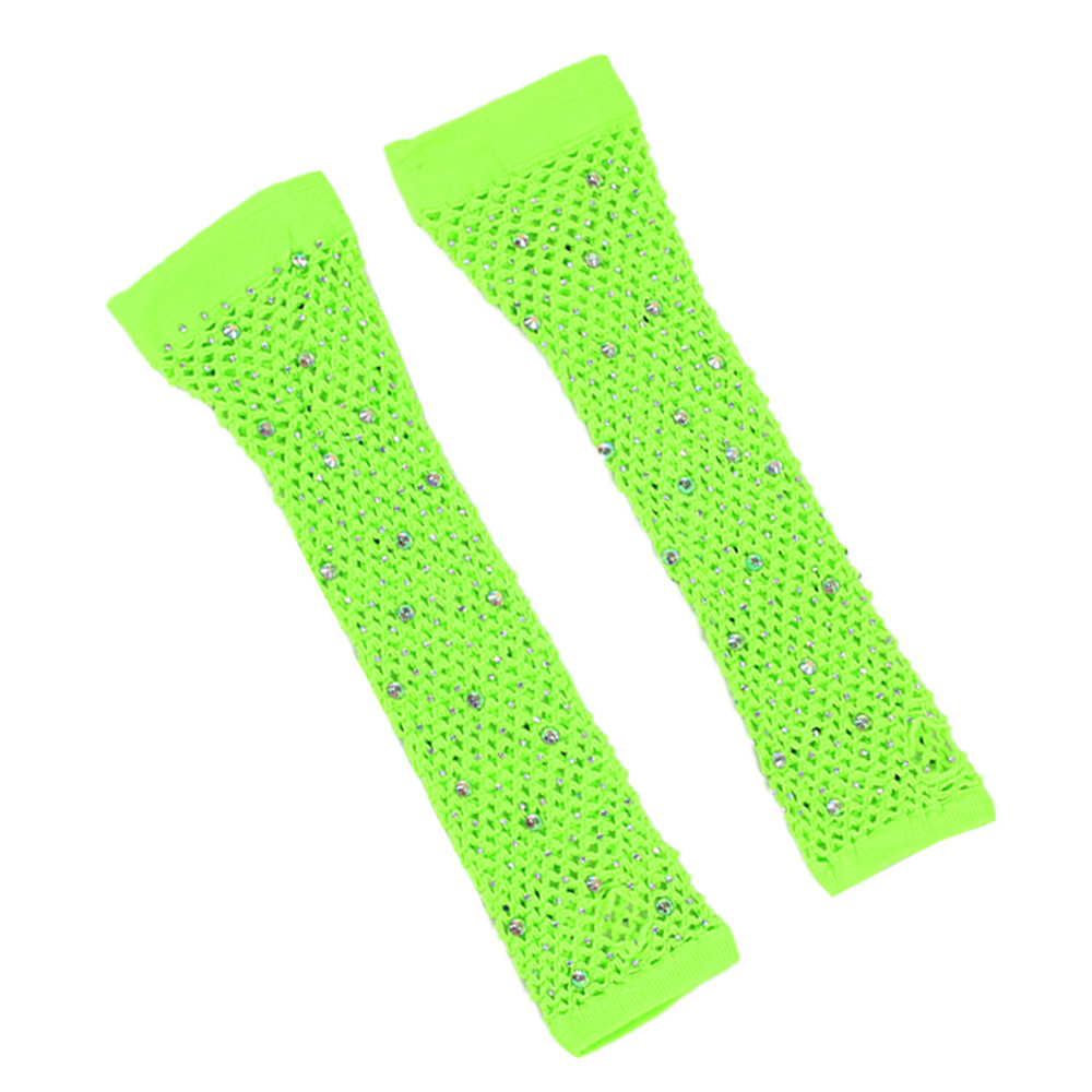 80 Ball Diamond Gloves Party Fishing Net Stretch Mesh Gloves European and American Retro Cross-border Sexy Hot Drilling Gloves_voghion.com