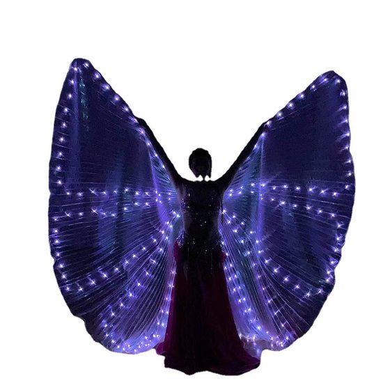 Factory Direct New White led luminous wings dance props Golden Wings transparent wholesale Oriental dance Egypt