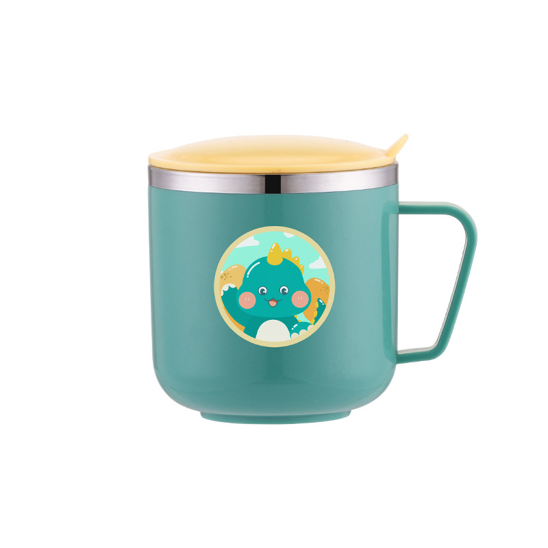 304 stainless steel cup kindergarten children's cartoon cup Milk Cup with lid Cup stainless steel cup drinking cup
