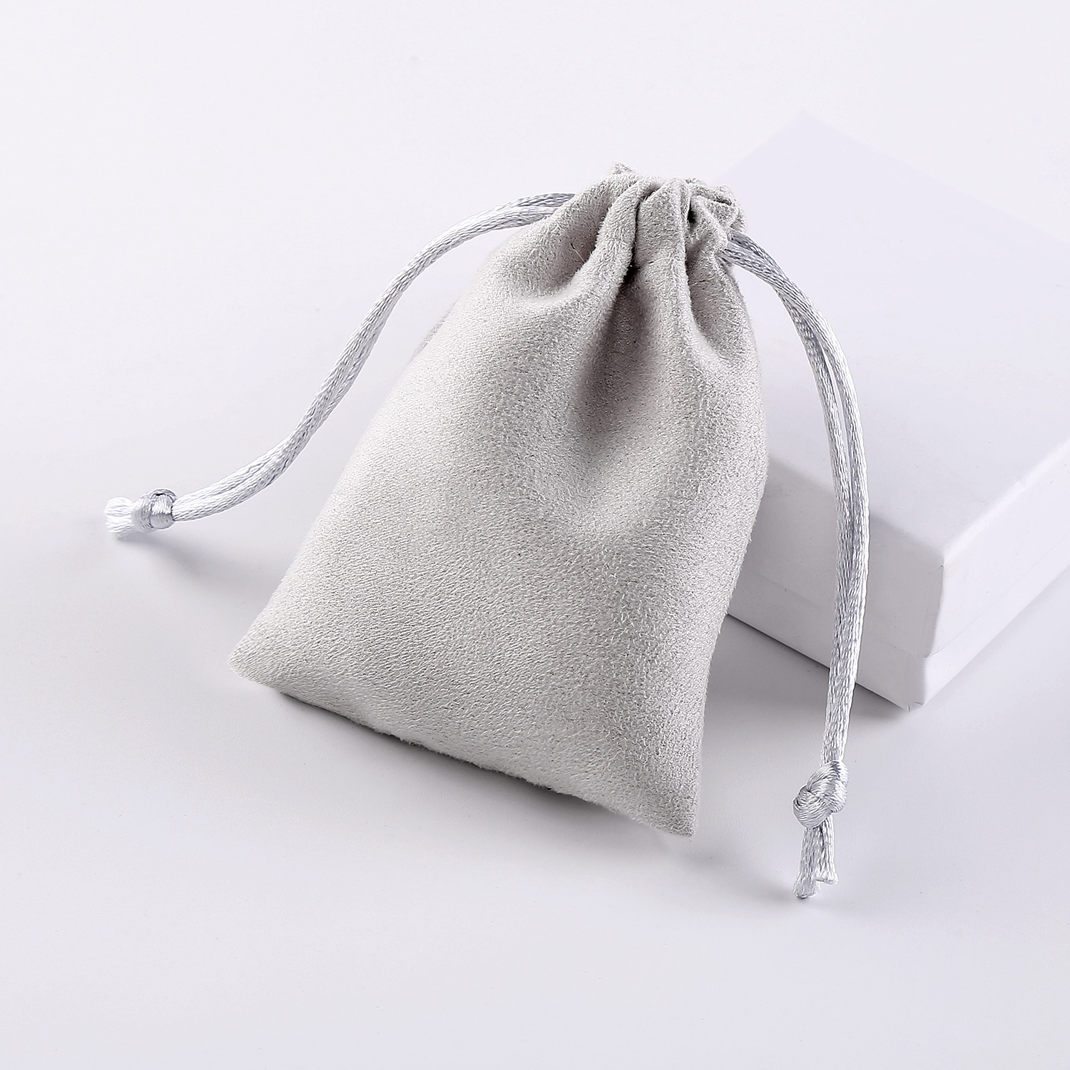 Sheepskin Fleece Drawstring Pocket Spot Microfiber Leather Fleece Drawstring Jewelry Bag Soft Printable Storage Bag