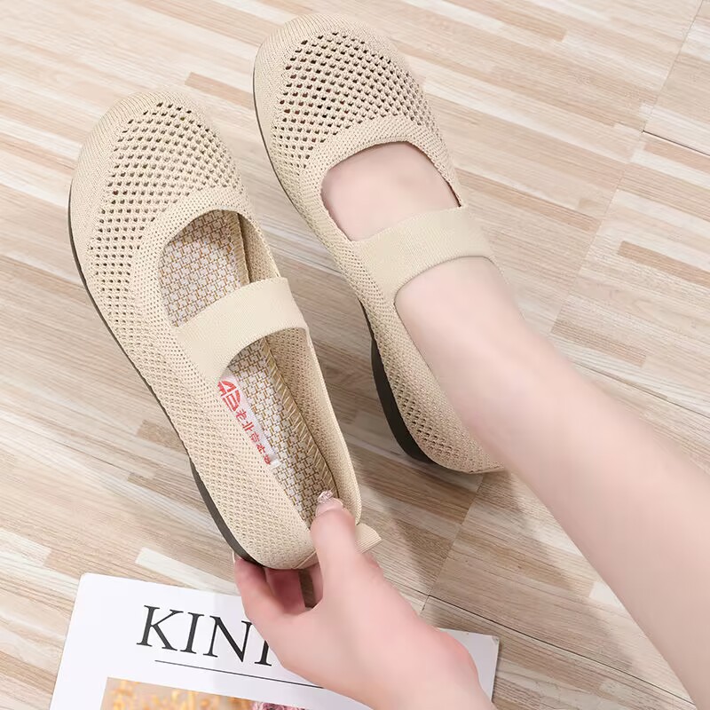Spring and Summer New Old Beijing Cloth Shoes Women's Shoes Breathable Non-slip Polyurethane Bottom Non-slip Wear-resistant Comfortable Casual Mom Shoes