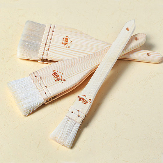 Baking Utensils Straight Wooden Handle Wool Brush Barbecue Brush Soft Hair Small Oil Brush Baking Tools New Chinese Style Barbecue Brush