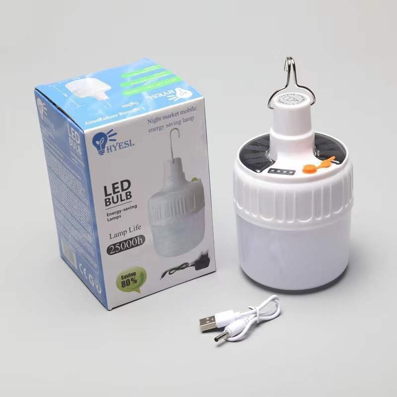 Solar bulb light emergency stall usb rechargeable bulb light rechargeable stall light led night market stall light