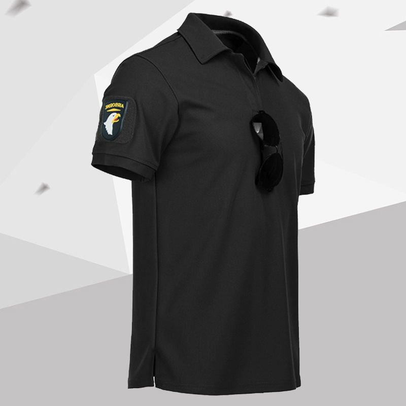 Quick-drying T-shirt Outdoor Tactical Short-sleeved Army Fan Lapel Slim-fit Stretch Summer Commuter T-shirt 511polo Shirt for Men