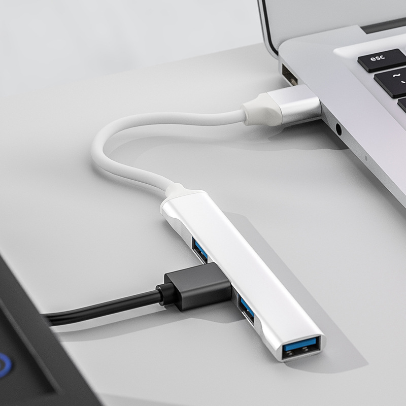 私模TypeC扩展坞usb3.0分线器hub2.0一拖四铝合金迷你4口集线器