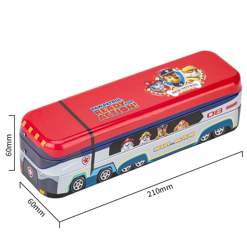 Deli Stationery 70854 Wangwang team stationery box cartoon three-layer pencil case for primary school students
