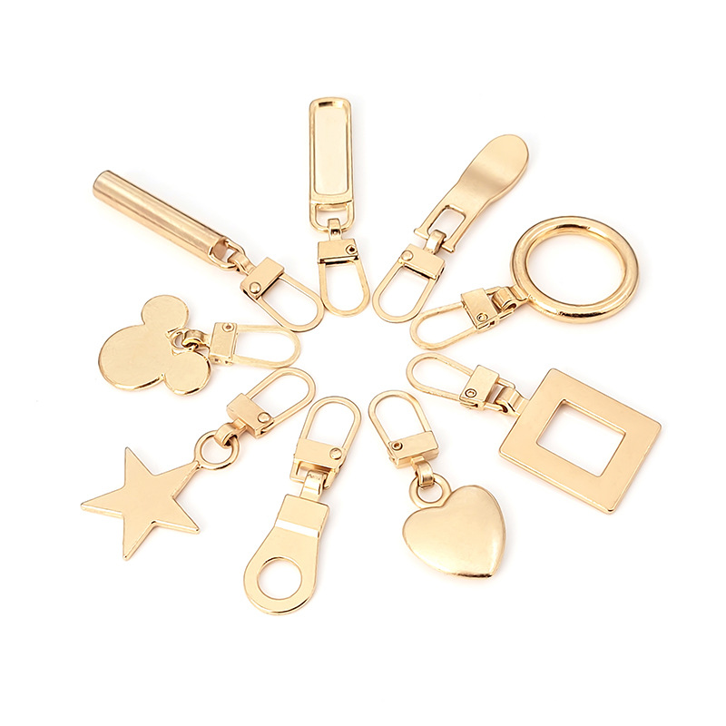 Metal zipper pull tab small hole detachable replacement bag shoes clothes zipper pull accessories repair artifact