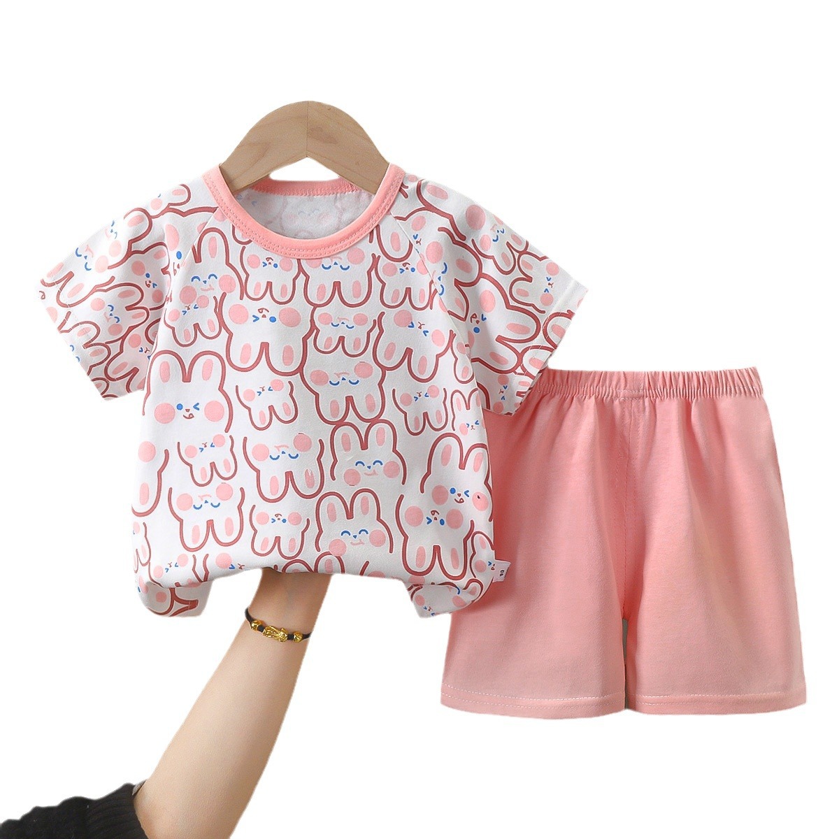 Children's short sleeve suit cotton summer new baby shorts clothes boys summer girls t-shirt children's clothing wholesale