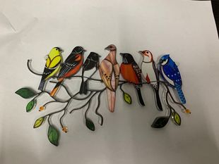 Bird Species Stained Pendant Simulation Bird Pendant Garden Flower Garden Decorations Pendant