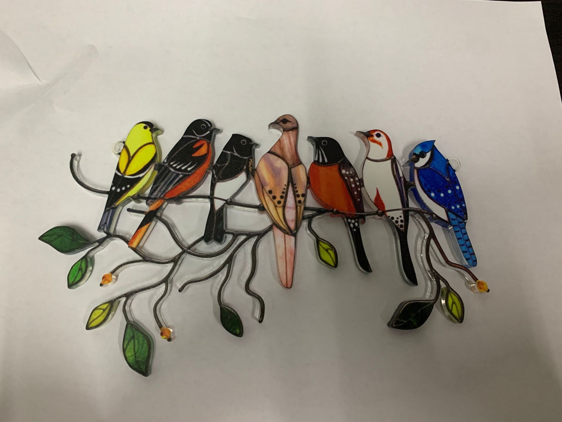 Bird Species Stained Pendant Simulation Bird Pendant Garden Flower Garden Decorations Pendant