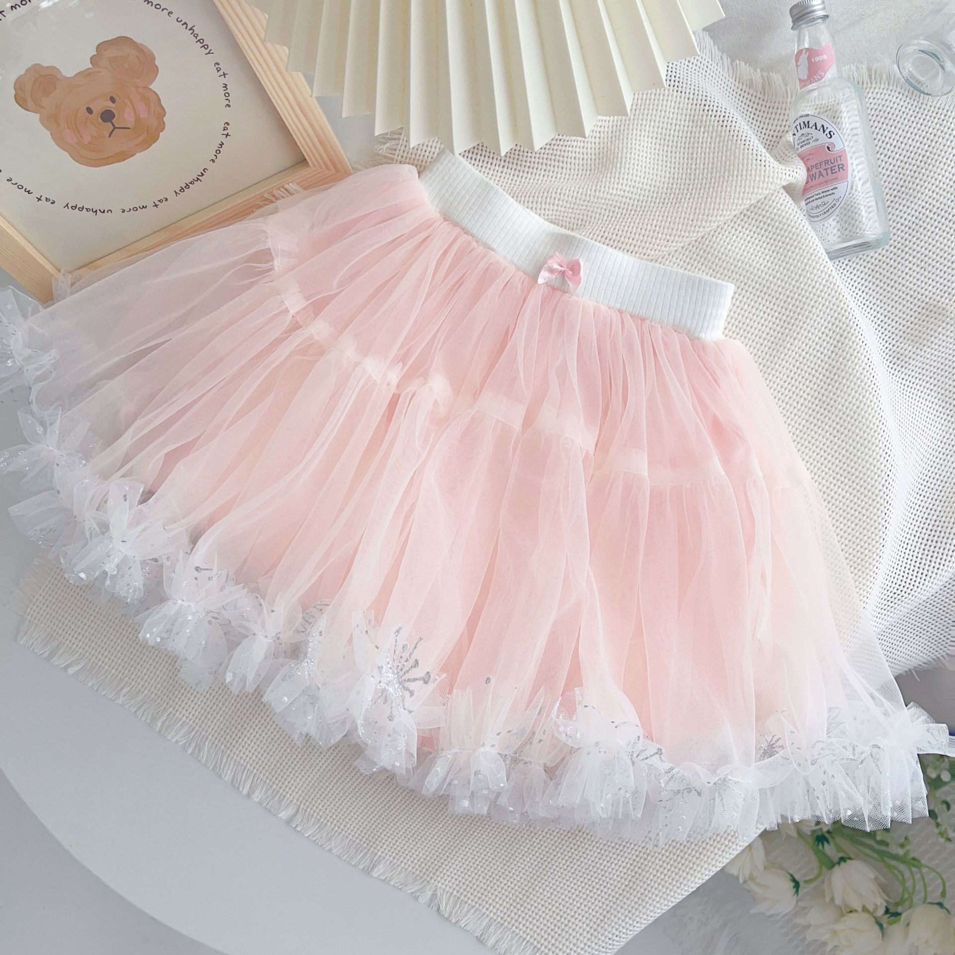 2023 Summer New Girls Mesh Skirt Skirt Cake Skirt tutu Skirt Princess Skirt All-match Cute Skirt