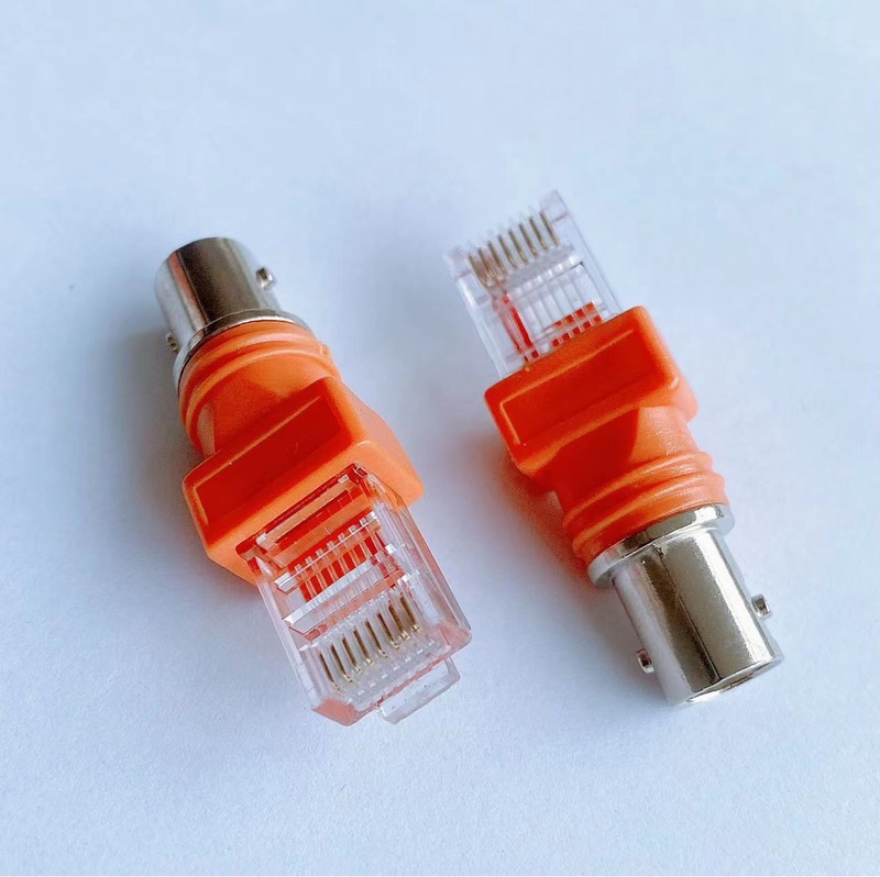 クリスタルヘッド - BNC オスメスアダプタ Ri45 - F ヘッド Ri45 BNC オレンジ Rj45 カテゴリ 6 ネットワーク|undefined