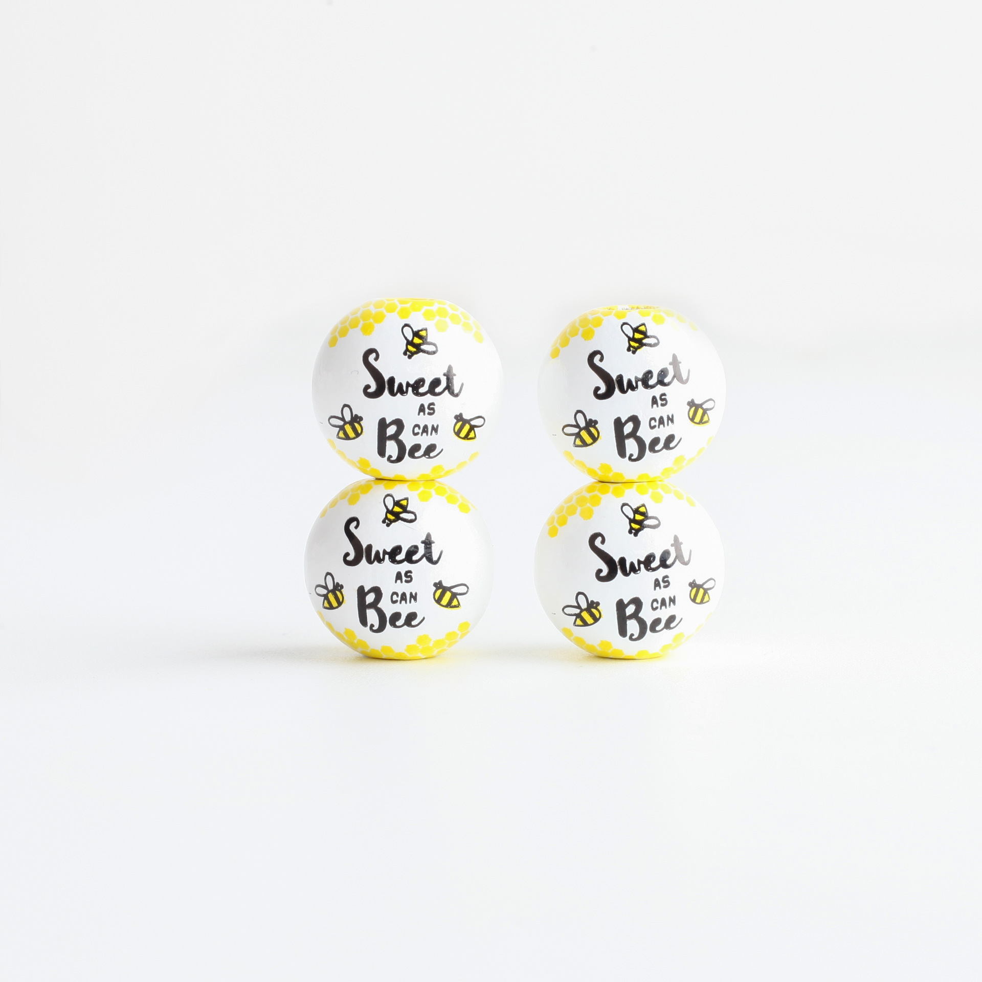 DJ source factory 16mm Bee Festival wooden beads spring color honey pot wooden beads DIY accessories 2023 new products