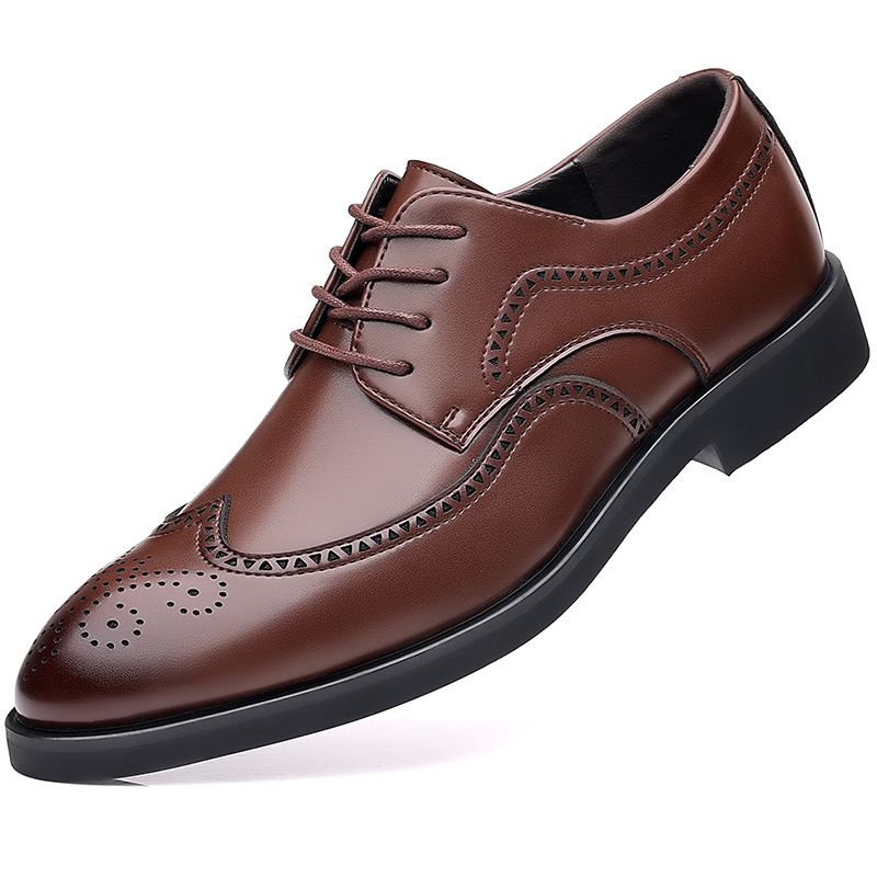 New Men's Business Dress Shoes Fashion British Brock Large Size Men's Shoes Foreign Trade Lace-up Derby Shoes 48