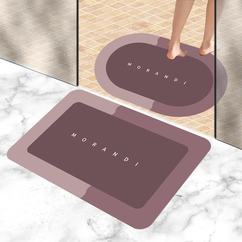 Crystal Velvet Carpet Modern Simple Bathroom Door Mat Bathroom Absorbent Floor Mat Quick-drying Factory Two-piece Set