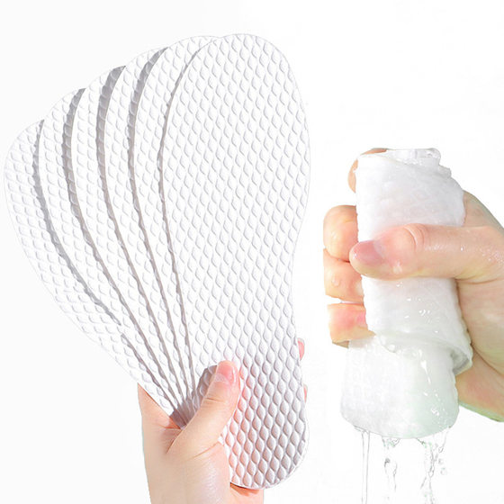 Disposable insole sweat-absorbent deodorant summer sports breathable men's casual shoes military training wash-free thin soft shock-absorbing women