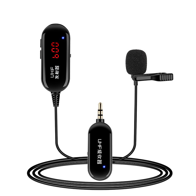 UHF mobile phone computer live sound card SLR camera recording noise reduction outdoor interview wireless collar microphone