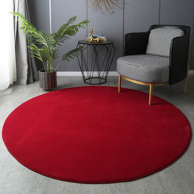 Cross-border wholesale coral fleece round carpet modern minimalist living room bedroom bedside blanket home computer chair cushion