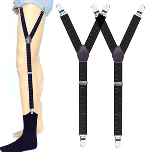 Cross-border Source adult men's shirt non-slip wrinkle-resistant elastic jacquard three clips Y garter belt fixing clip