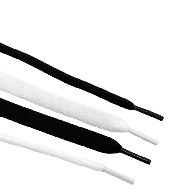 Black and White round flat shoelace AJ1 Air Force No. 1 AF1 basketball shoes flat men's and women's canvas shoes rope black and white shoelace
