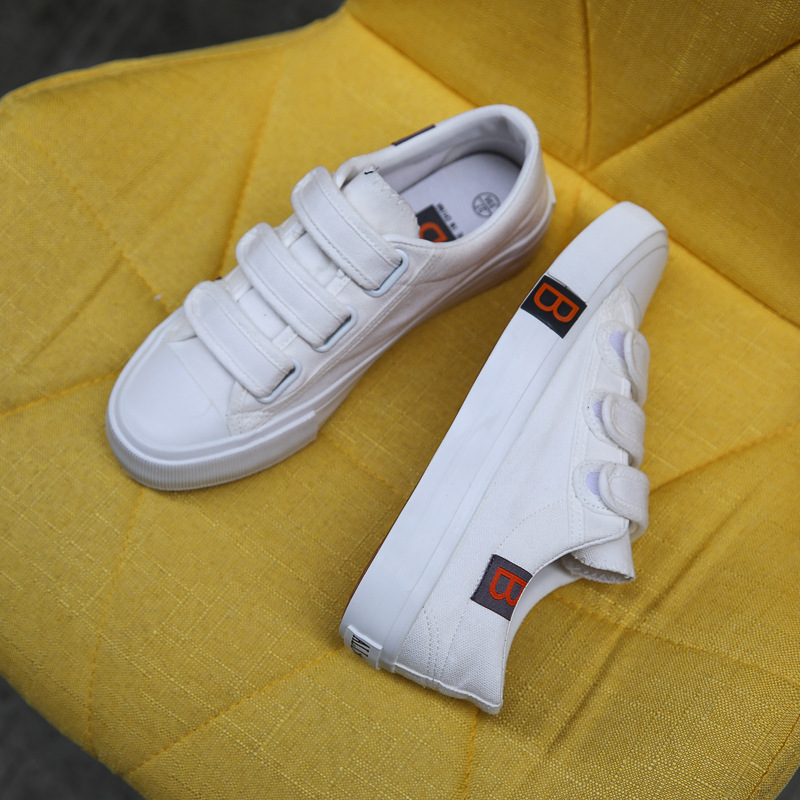 Velcro Canvas Shoes Women's 2024 Spring New White Shoes Korean-style All-match Trendy Shoes Student Cloth Shoes Casual Sneakers