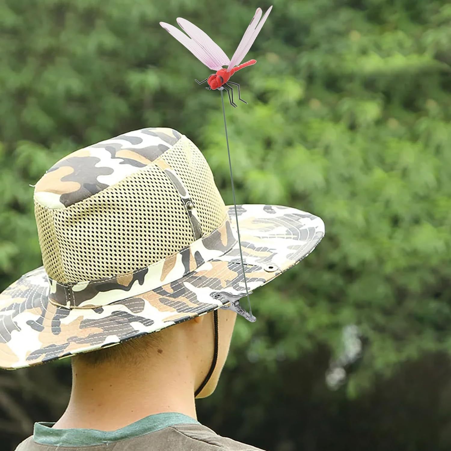 Simulation Dragonfly plug clip, Dragonfly clip can drive horseflies and flies, outdoor 3D dragonfly garden decoration