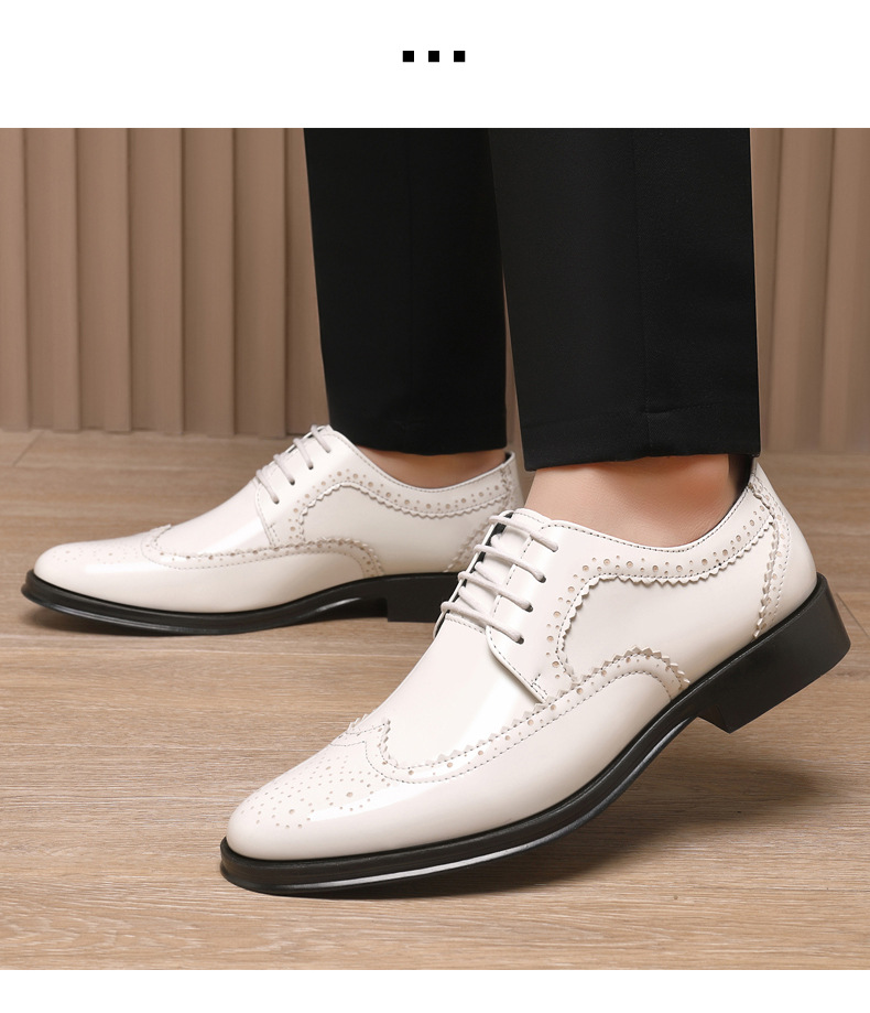 Spring New Bullock Carved Leather Shoes Patent Leather Gloss British Large Size Leather Shoes Studio Model Shoes for Groom Shoes_voghion.com
