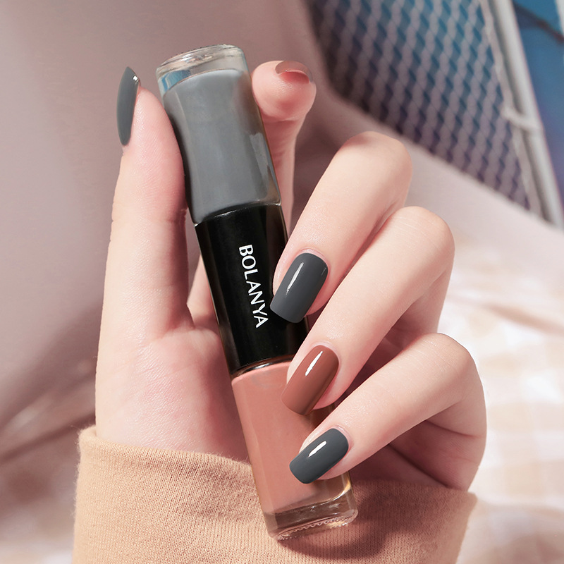 Cross-border exclusive for double-headed oily nail polish baking-free long-lasting white transparent nail polish baking-free quick-drying non-peeling fingers