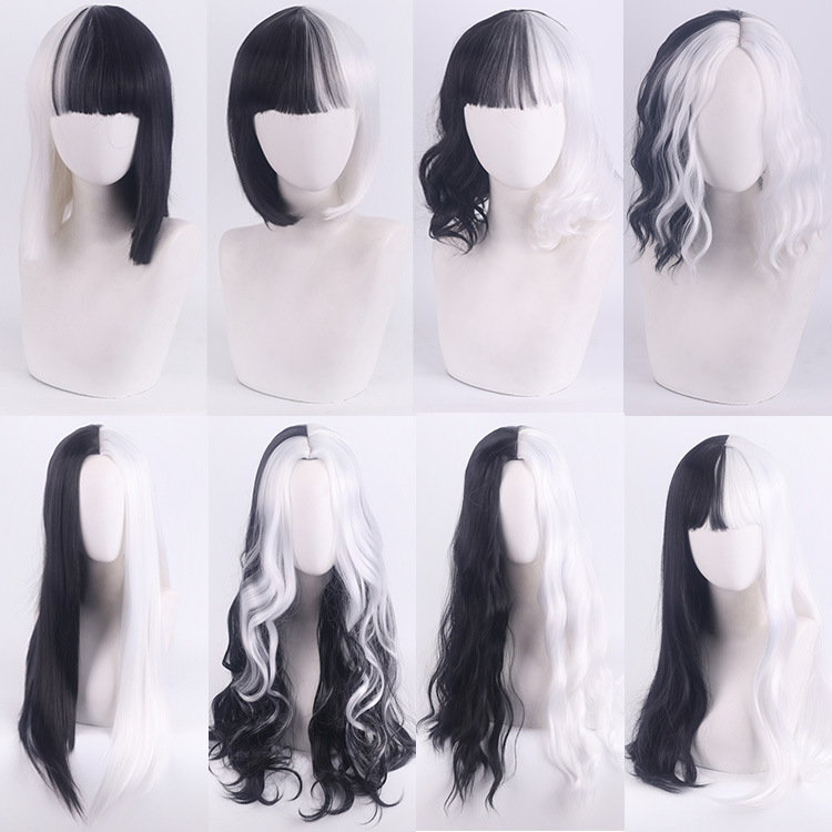 cruella-de-vil-cosplay-wig-color-block-black-and-white-witch-short-curly-hair-natural-style-ladies-hairpiece-non-touchable cruella-de-vil-cosplay-wig-color-block-black-and-white-witch-short-curly-hair-natural-style-ladies-hairpiece-non-touchable