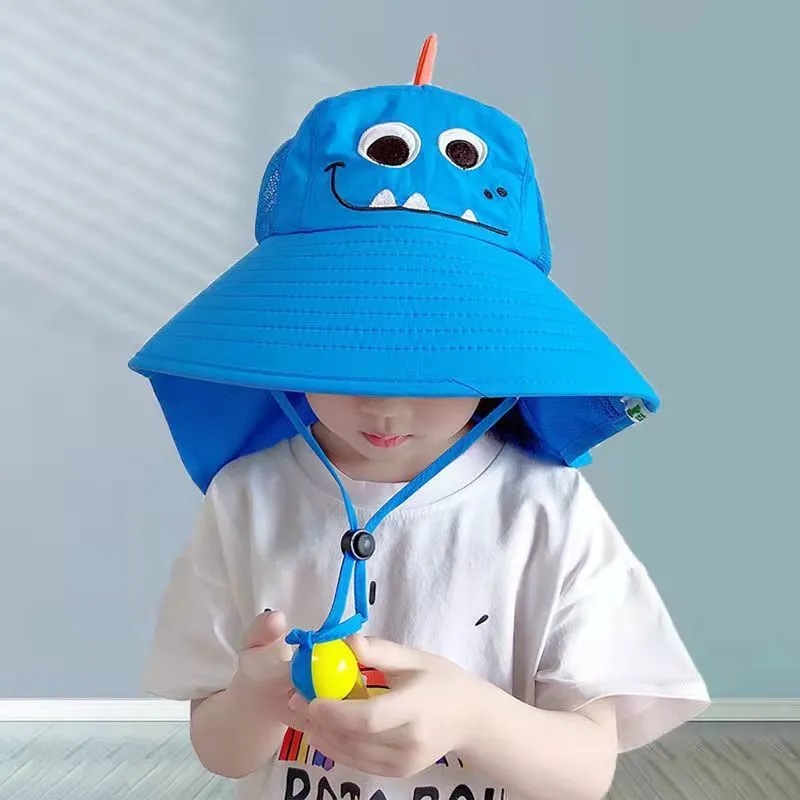 Cappello da sole per bambini, ragazzi e ragazze, protezione UV, cappello da sole estivo, cappello da sole a tesa larga, cappello da pescatore sottile e traspirante_voghion.com