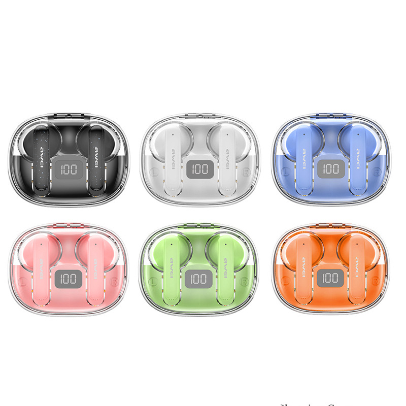 AWEI cross-border four-microphone ENC call noise reduction TWS Bluetooth 5.3 headset factory direct supply game headset