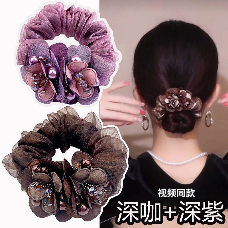 Clearance middle-aged mother's hair flower head rope 35 to 50 years old tie hair tie hair ball hair coil high elasticity