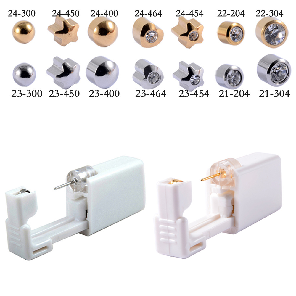 Second Generation disposable low pain ear piercing device ear piercing gun ear piercing tool ear nail gun 316L stainless steel ear studs