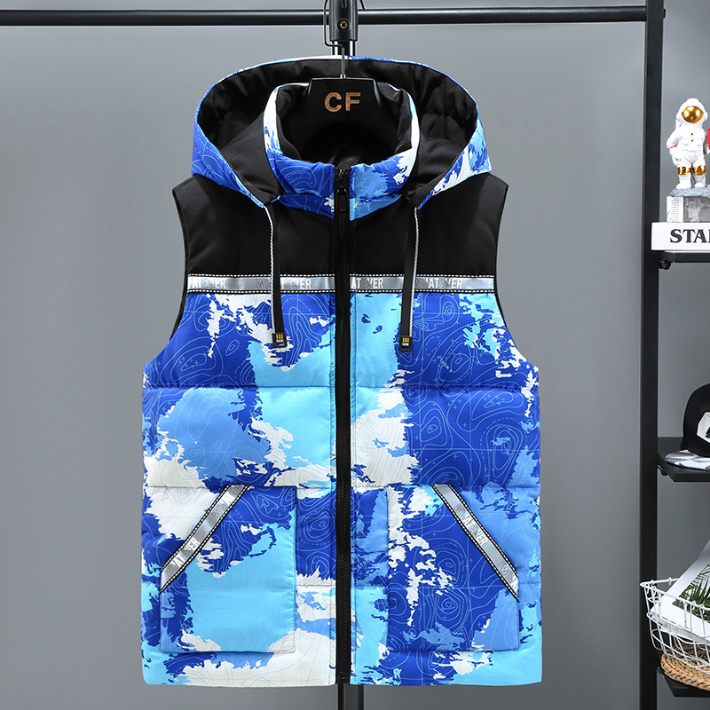 African foreign trade hot camouflage cotton vest Leisure outdoor fashion sleeveless down cotton jacket coat factory direct batch